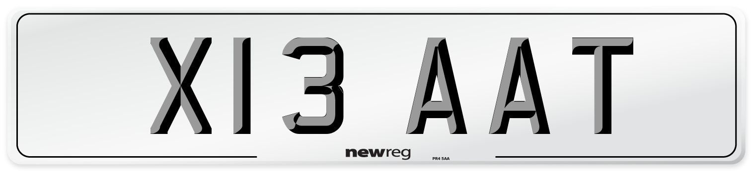X13 AAT Number Plate from New Reg
